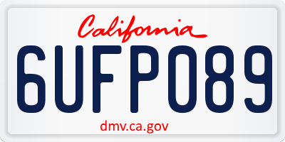 CA license plate 6UFP089