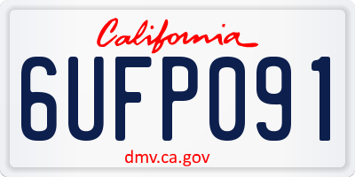 CA license plate 6UFP091