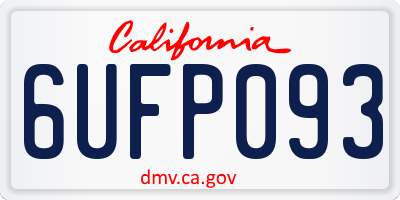 CA license plate 6UFP093