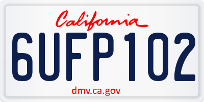 CA license plate 6UFP102