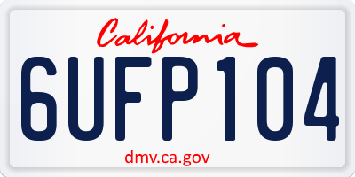 CA license plate 6UFP104