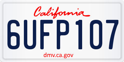 CA license plate 6UFP107