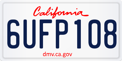 CA license plate 6UFP108