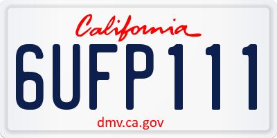 CA license plate 6UFP111