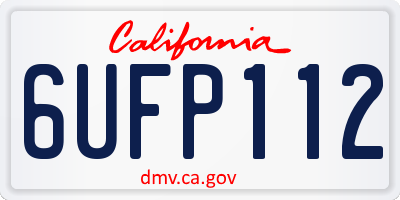CA license plate 6UFP112