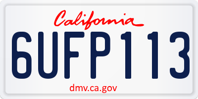 CA license plate 6UFP113