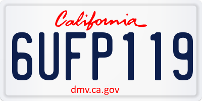 CA license plate 6UFP119