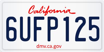CA license plate 6UFP125