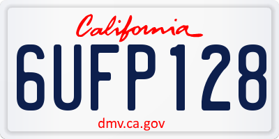 CA license plate 6UFP128