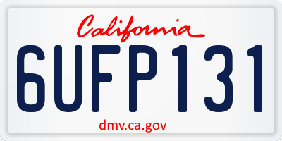 CA license plate 6UFP131