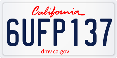 CA license plate 6UFP137