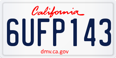 CA license plate 6UFP143
