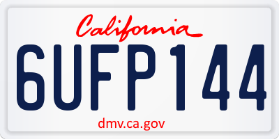 CA license plate 6UFP144