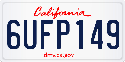 CA license plate 6UFP149