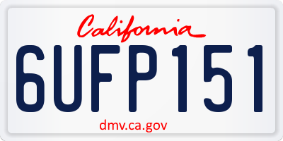 CA license plate 6UFP151