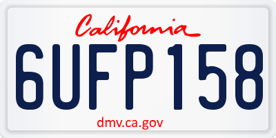 CA license plate 6UFP158