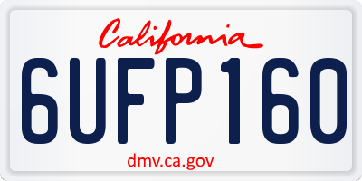 CA license plate 6UFP160