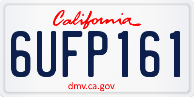 CA license plate 6UFP161