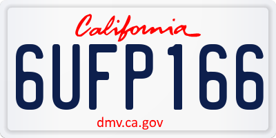 CA license plate 6UFP166
