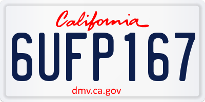 CA license plate 6UFP167