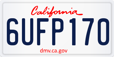 CA license plate 6UFP170