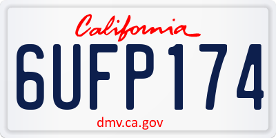 CA license plate 6UFP174
