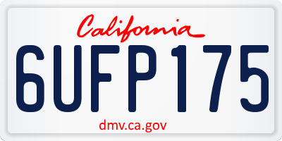 CA license plate 6UFP175