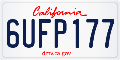 CA license plate 6UFP177