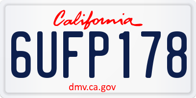 CA license plate 6UFP178