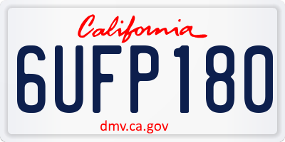 CA license plate 6UFP180