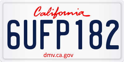 CA license plate 6UFP182