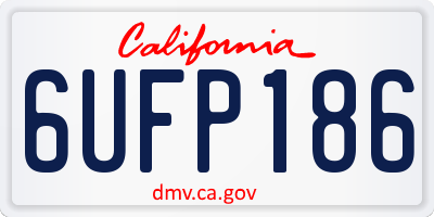CA license plate 6UFP186