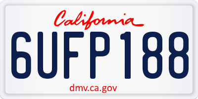 CA license plate 6UFP188