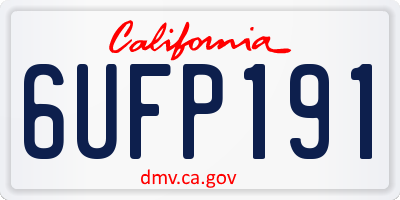 CA license plate 6UFP191