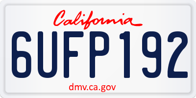 CA license plate 6UFP192