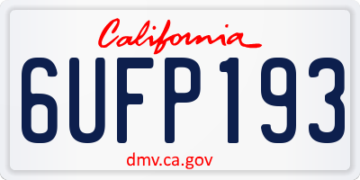 CA license plate 6UFP193