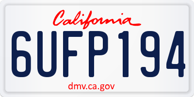 CA license plate 6UFP194
