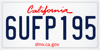 CA license plate 6UFP195