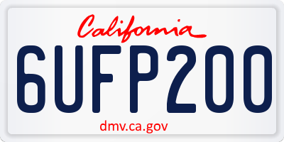 CA license plate 6UFP200