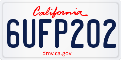 CA license plate 6UFP202