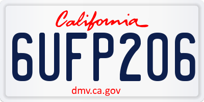 CA license plate 6UFP206