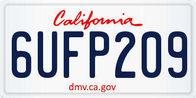 CA license plate 6UFP209