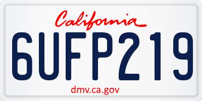 CA license plate 6UFP219