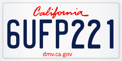 CA license plate 6UFP221