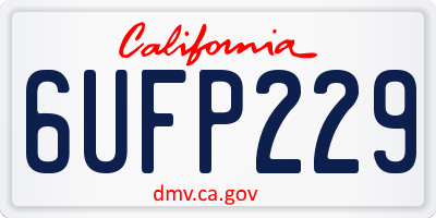 CA license plate 6UFP229