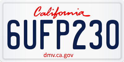 CA license plate 6UFP230
