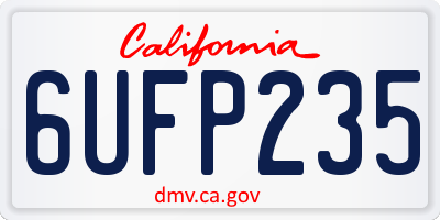 CA license plate 6UFP235