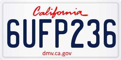 CA license plate 6UFP236