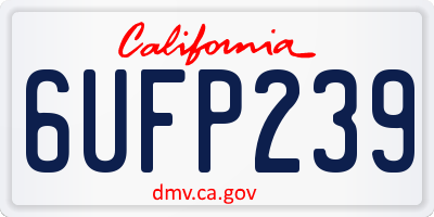 CA license plate 6UFP239
