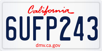 CA license plate 6UFP243